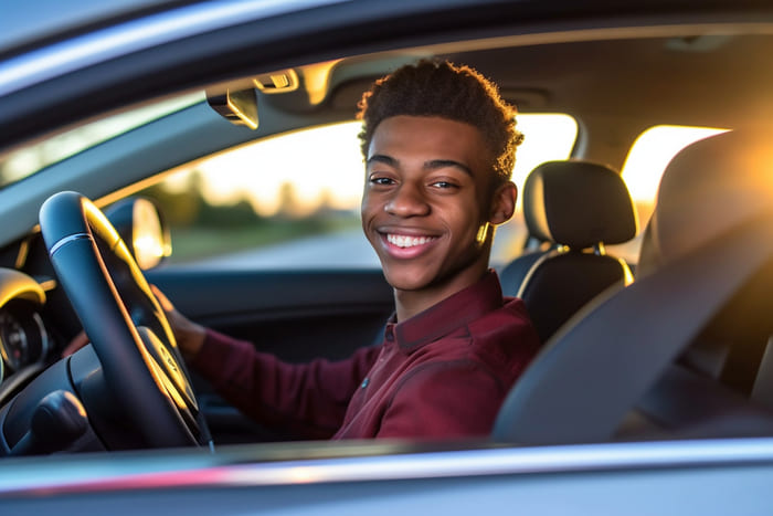 Etudiant qui prend des cours de conduite