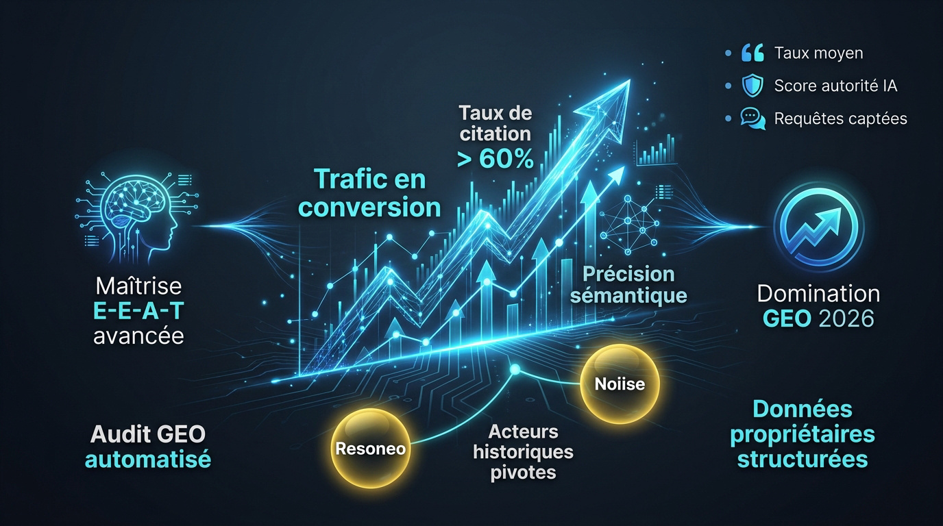 Infographie sur la domination des agences GEO en 2026